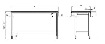 STLH187 (24) Ergonomisch Höhenverstellbarer Arbeitstisch, mechanisch, 1800x700x825/1125mm
